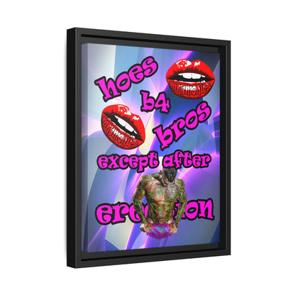 hoes b4 bros - framed canvas art (grey-pink wave)
