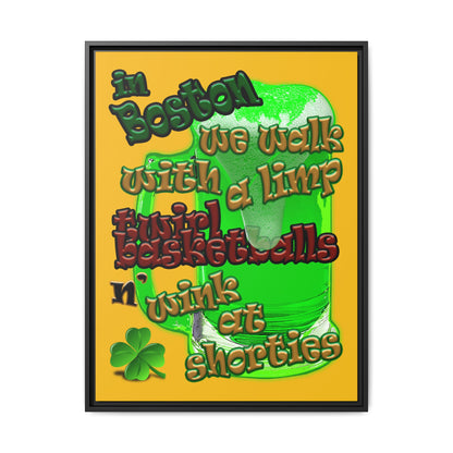celtics logo - framed canvas art (yellow)