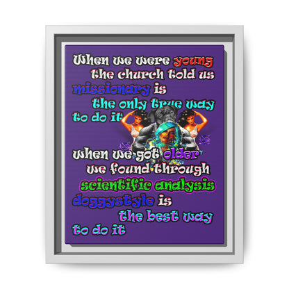doggystyle - framed canvas art (purple)