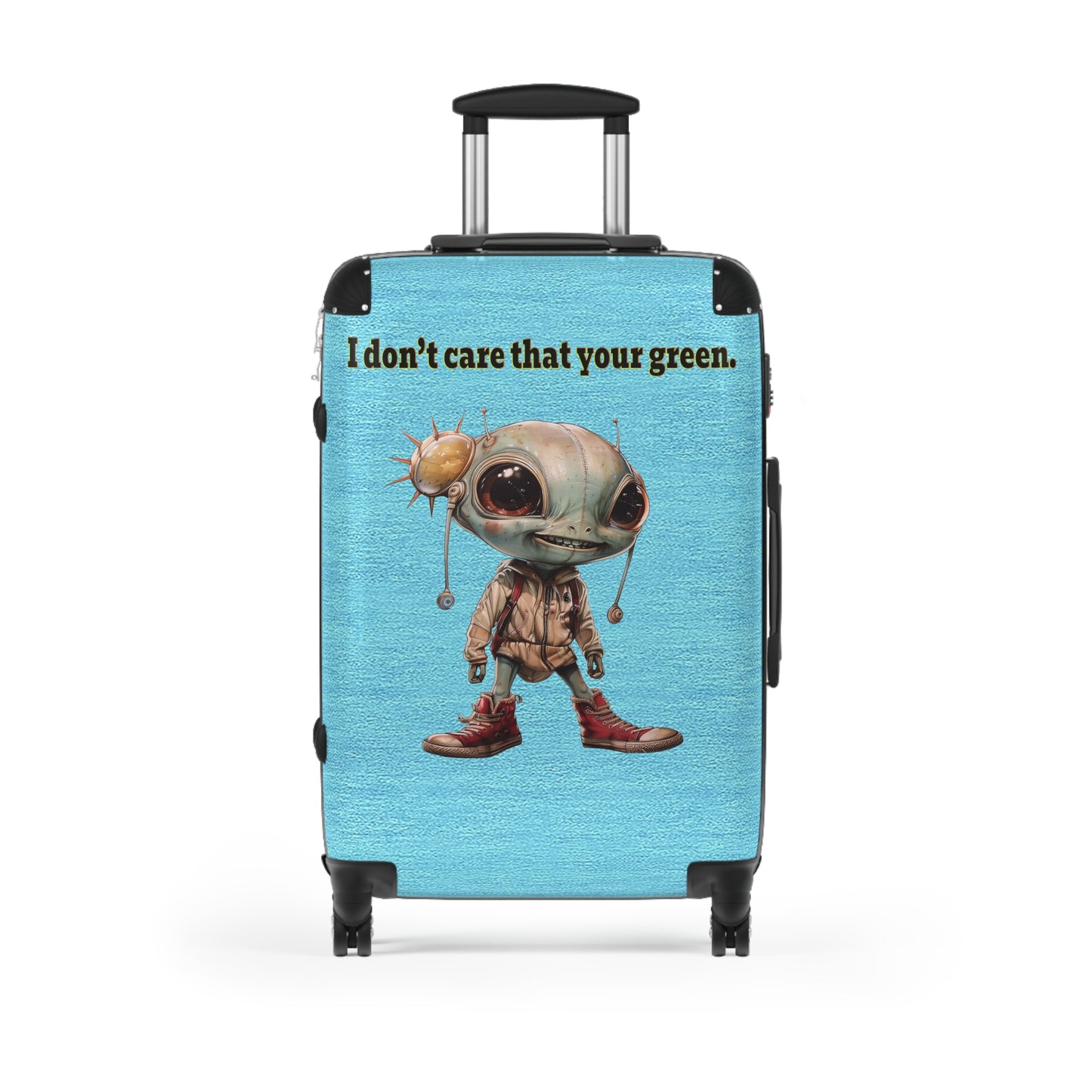 I don't care that your green - Suitcase (faded blue)