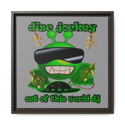 disc jockey - framed canvas art (grey)