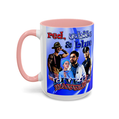 rw&b lives matter - Accent Mug (blue-white wave)