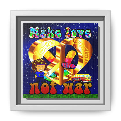 love peace - framed canvas art ('snoops' background)
