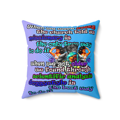 doggystyle - Spun Polyester Square Pillow - (light blue-purple wave)