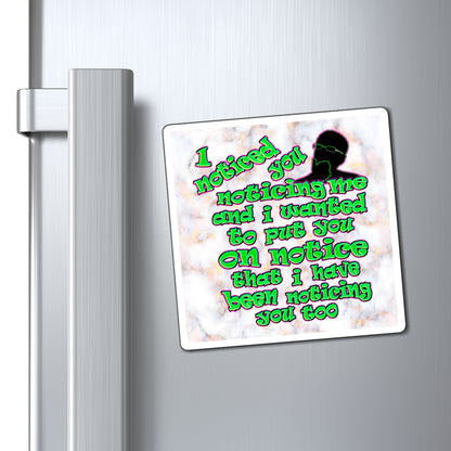 noticed you noticing - Magnets - (white marble)