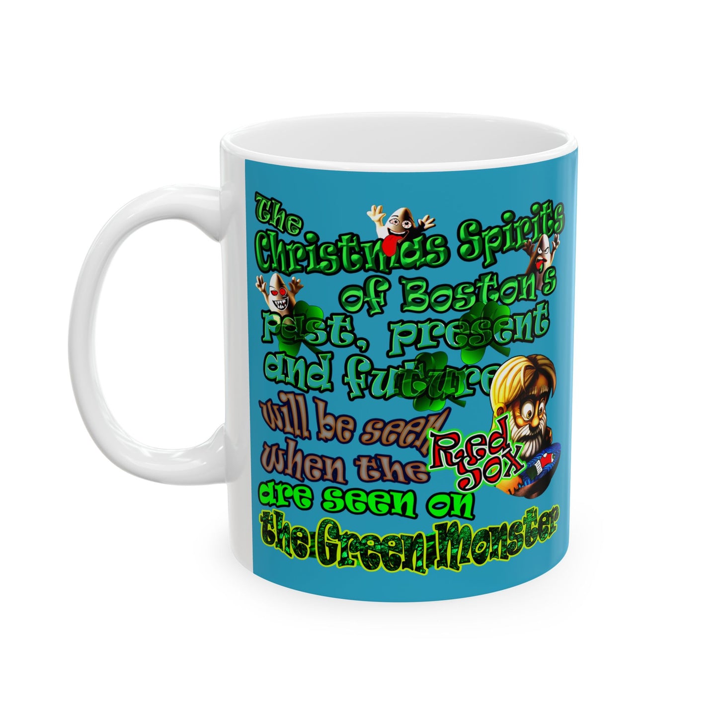 christmas spirits of boston - White Mug (turquoise)