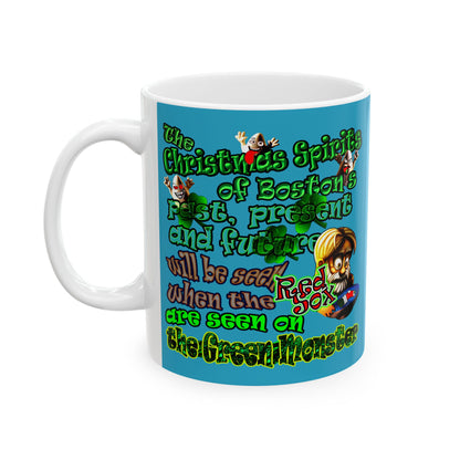 christmas spirits of boston - White Mug (turquoise)