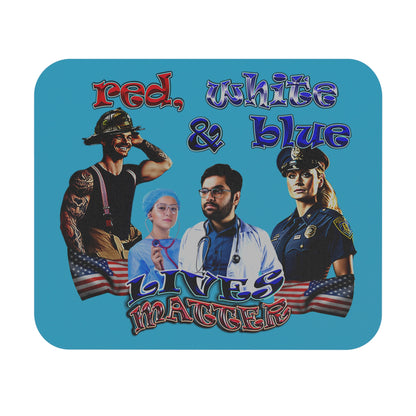 rw&b lives matter - Mouse Pad (Rectangle) (turquoise)