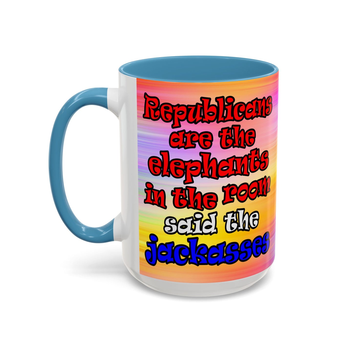 donkeys and elephants - Accent Mug (color blur)
