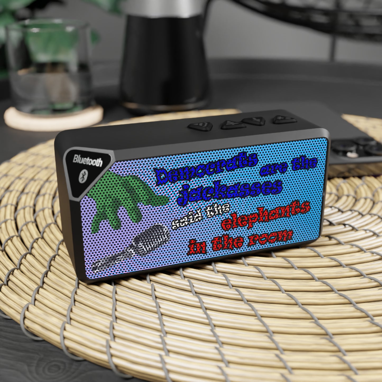 donkeys and elephants - Jabba Bluetooth Speaker (light blue-purple wave)