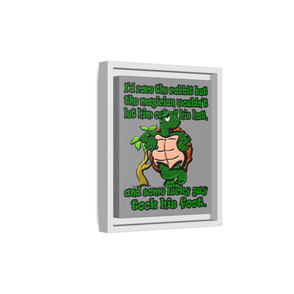 turtle race - framed canvas art (grey)