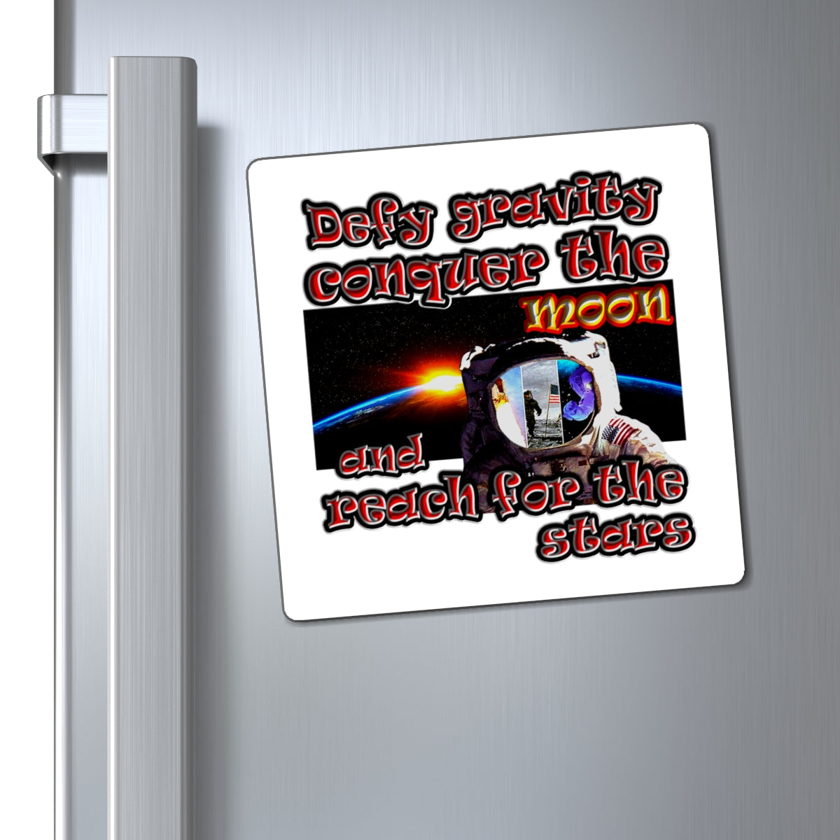 defy conquer reach - Magnets - (white)