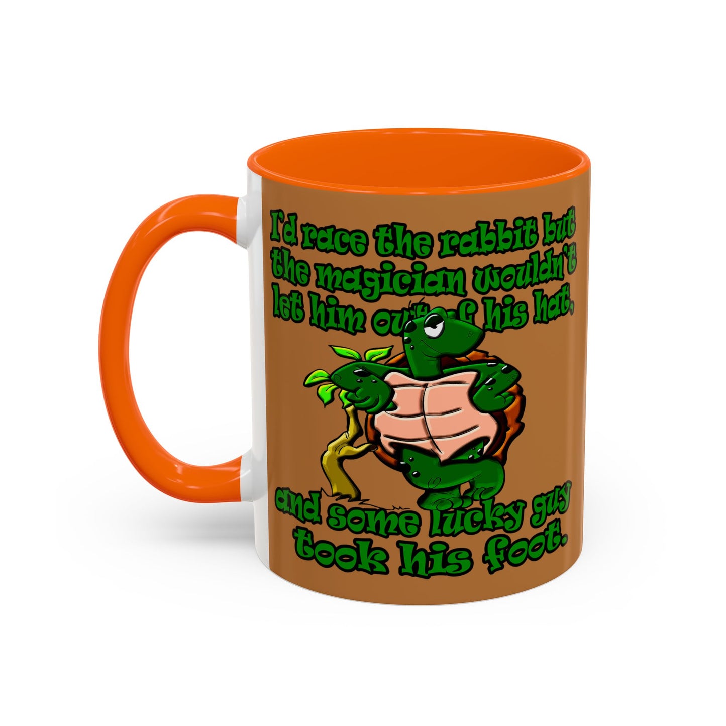 turtle race - Accent Mug (light brown)