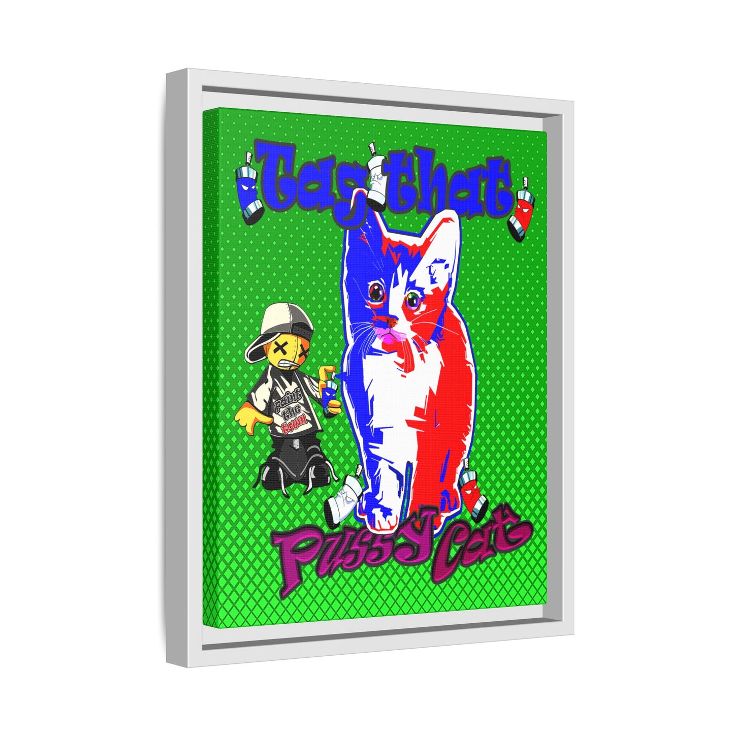 tag that - framed canvas art (logo green)