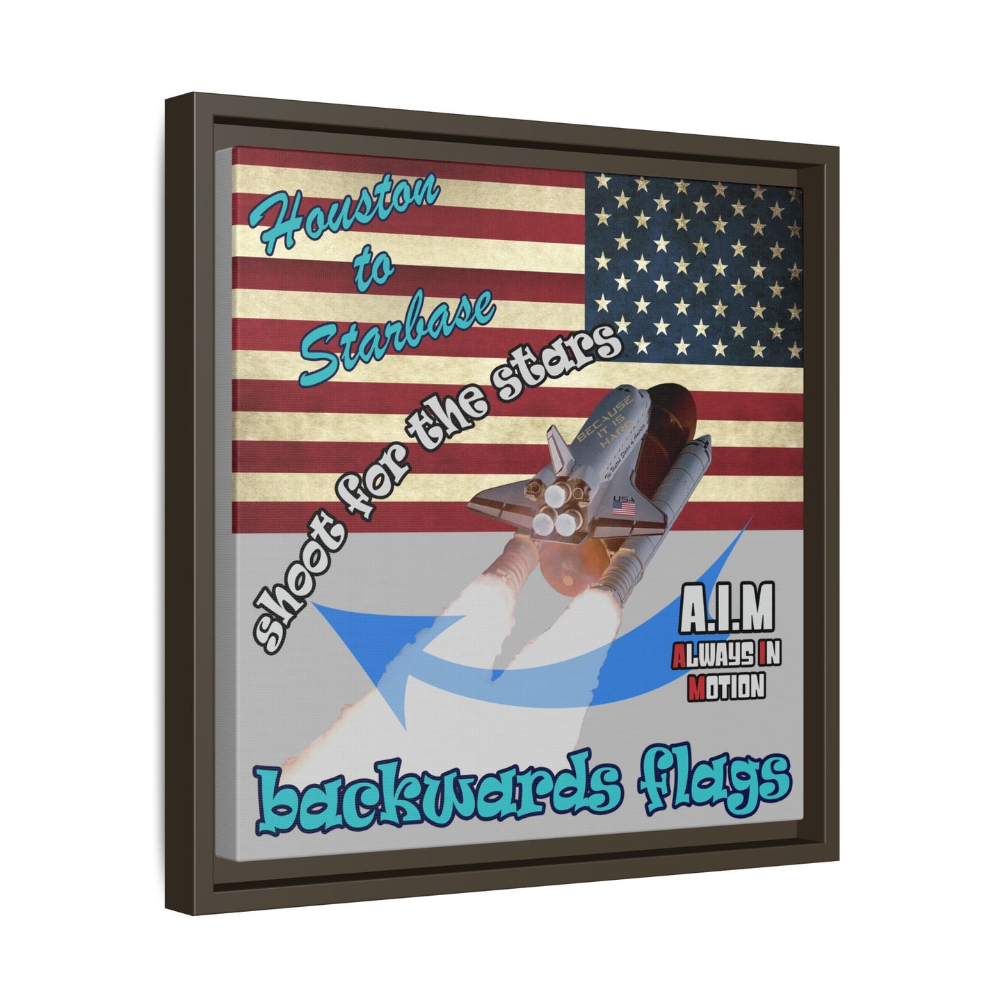 shoot for the stars - framed canvas art (light grey)