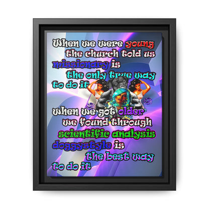 doggystyle - framed canvas art (grey-pink wave)