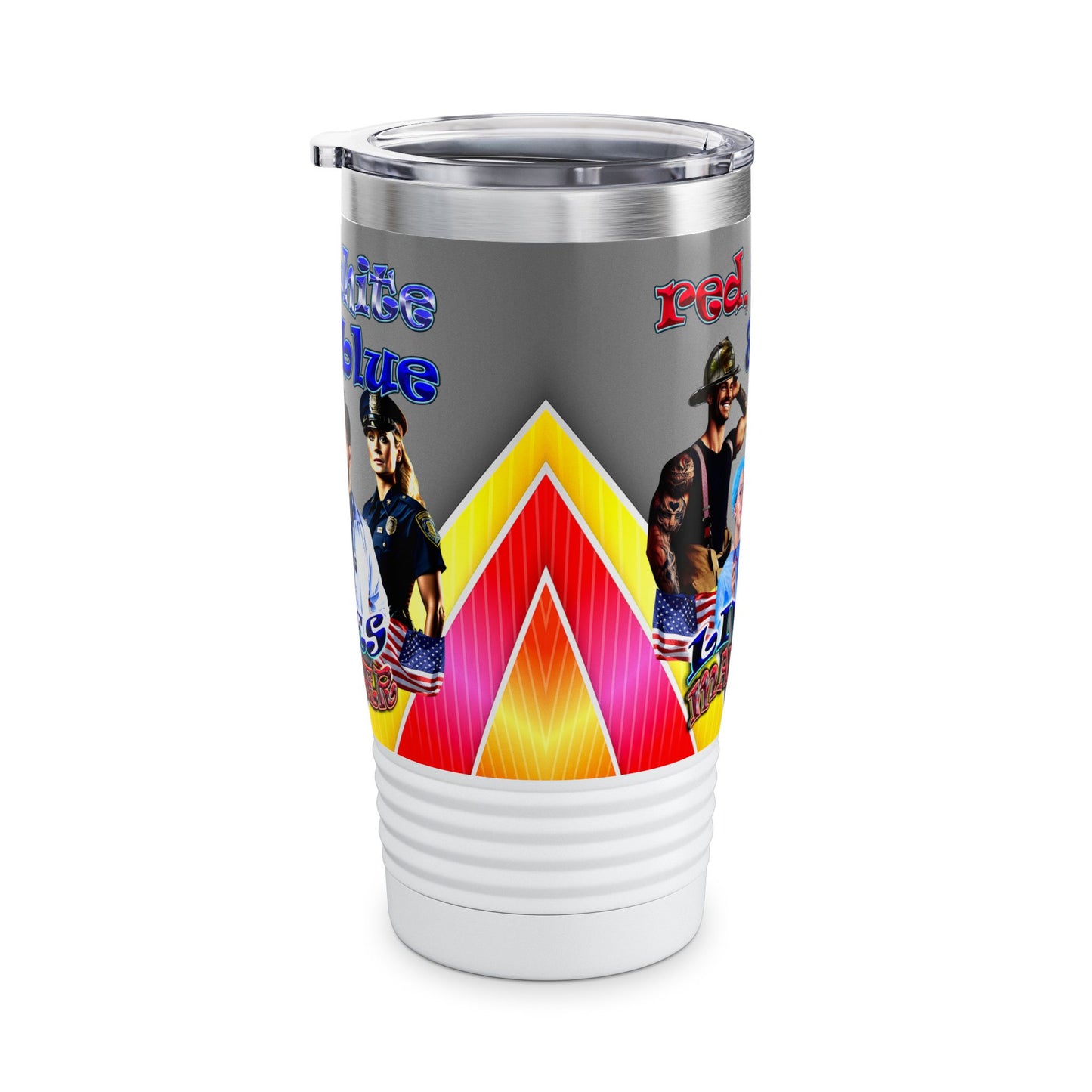 rw&b lives matter - Ringneck Tumbler, 20oz (rainbow split)