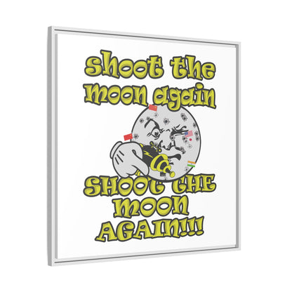 shoot the moon again - framed canvas art (white)