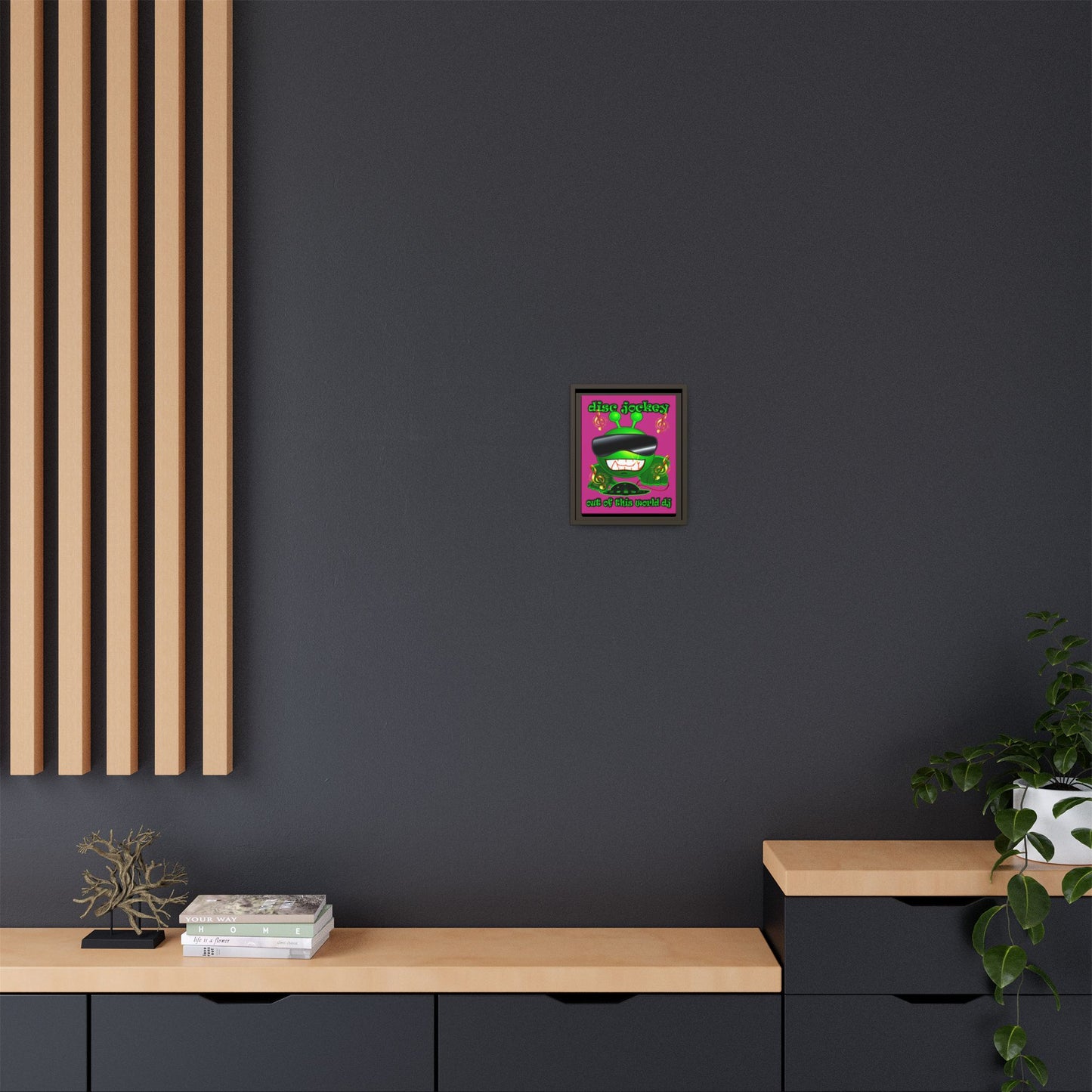 disc jockey - framed canvas art (pink)