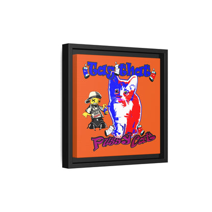 tag that - framed canvas art (orange)