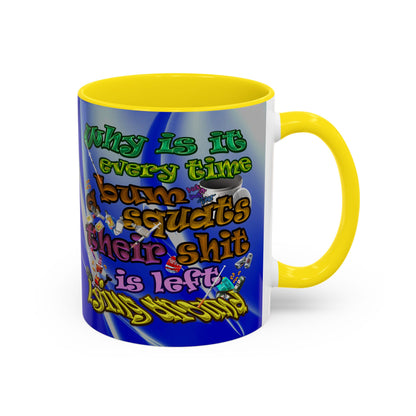 the bum's shit - Accent Mug (blue-white wave)