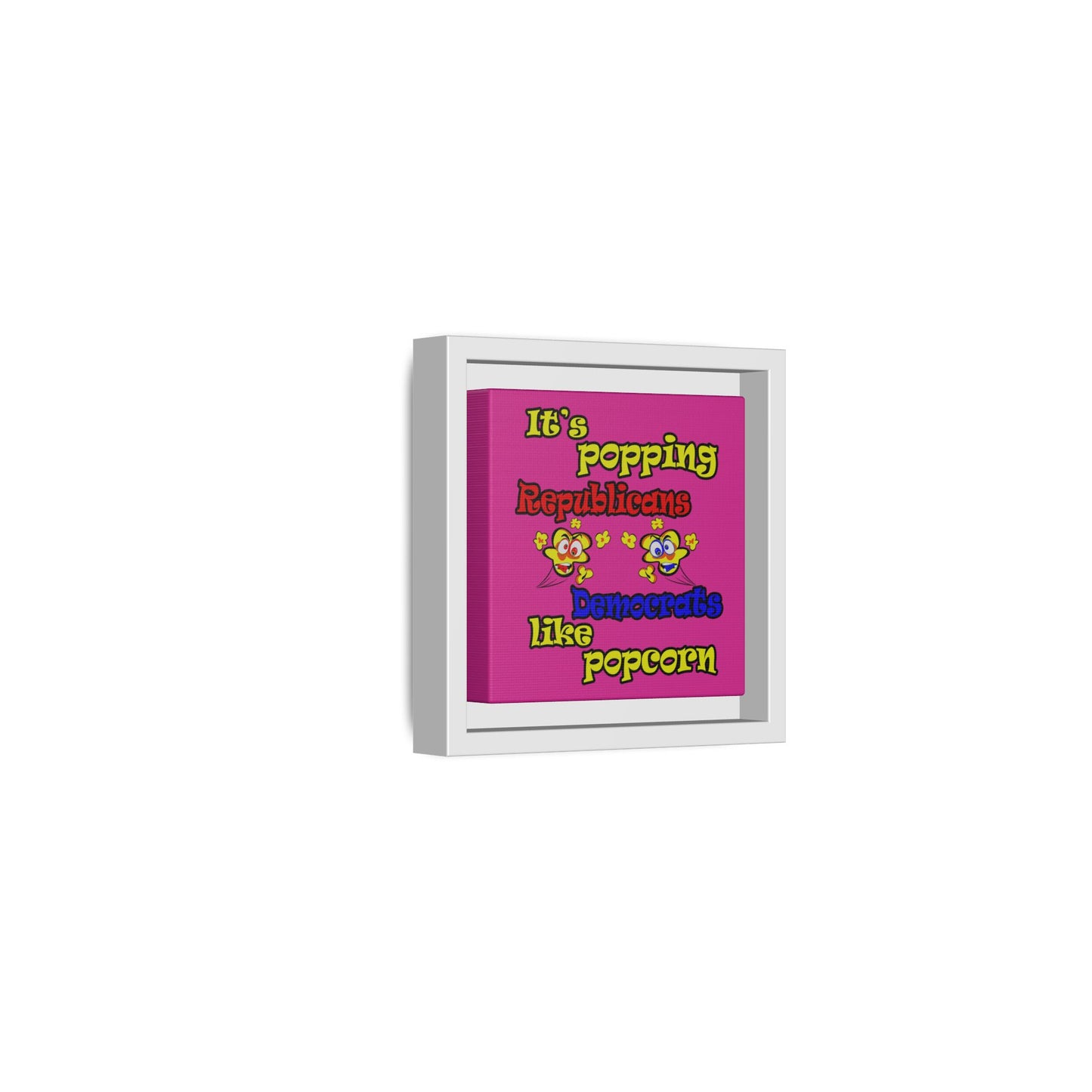 popping like popcorn - framed canvas art (pink)
