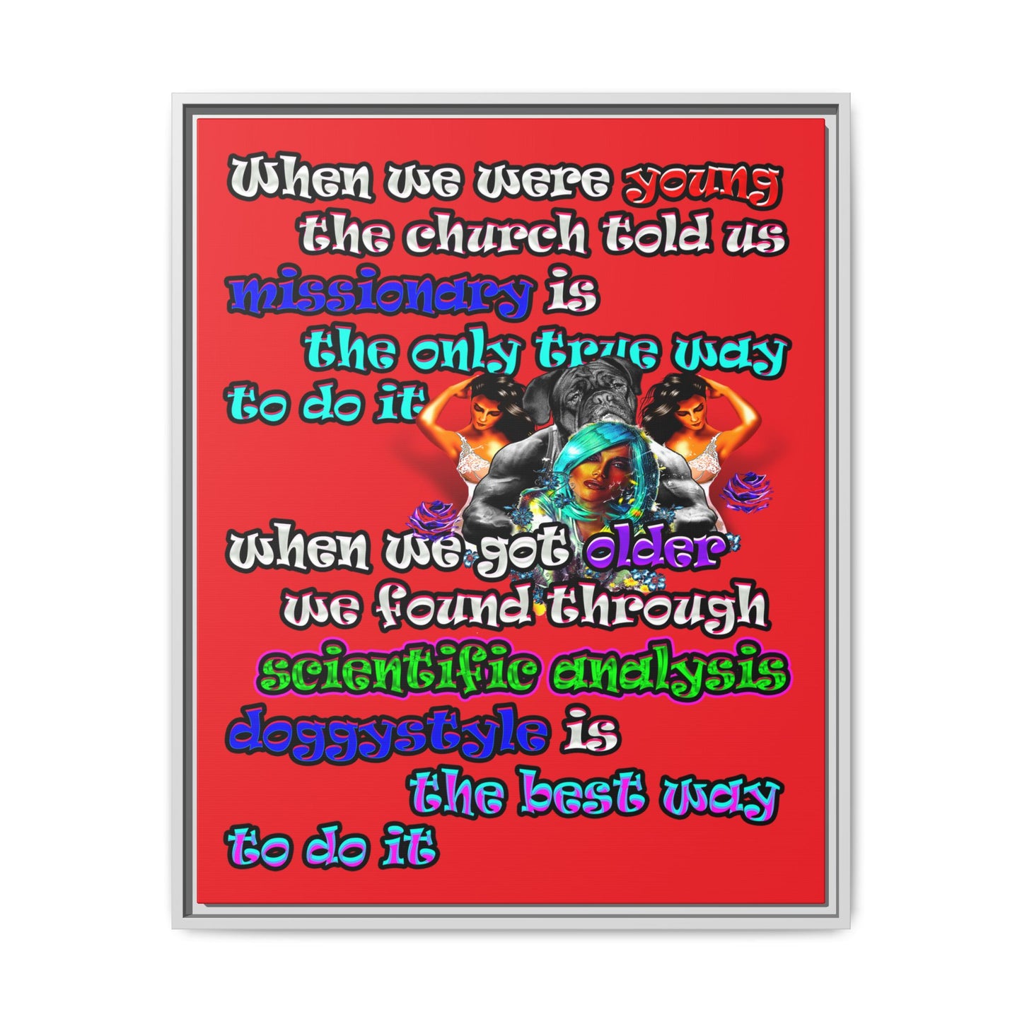 doggystyle - framed canvas art (red)