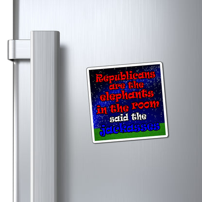donkeys and elephants - Magnets - ('snoops' background)