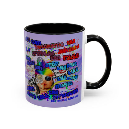 drop the beat - Accent Mug (light blue-pink wave)