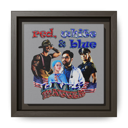 rw&b lives matter - framed canvas art (grey)