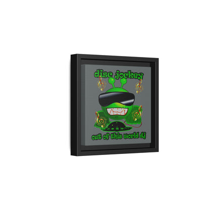 disc jockey - framed canvas art (dark grey)