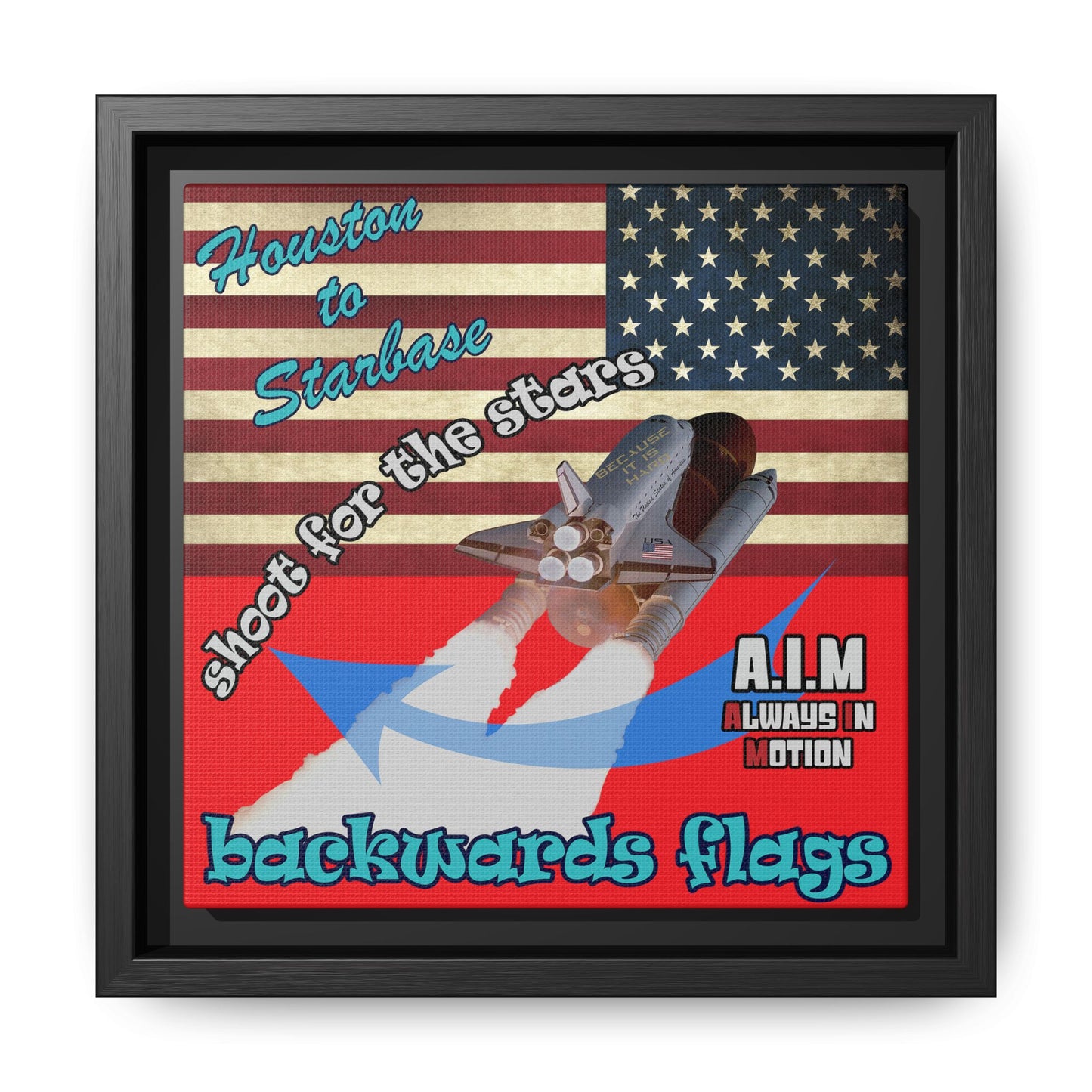 shoot for the stars - framed canvas art (red)