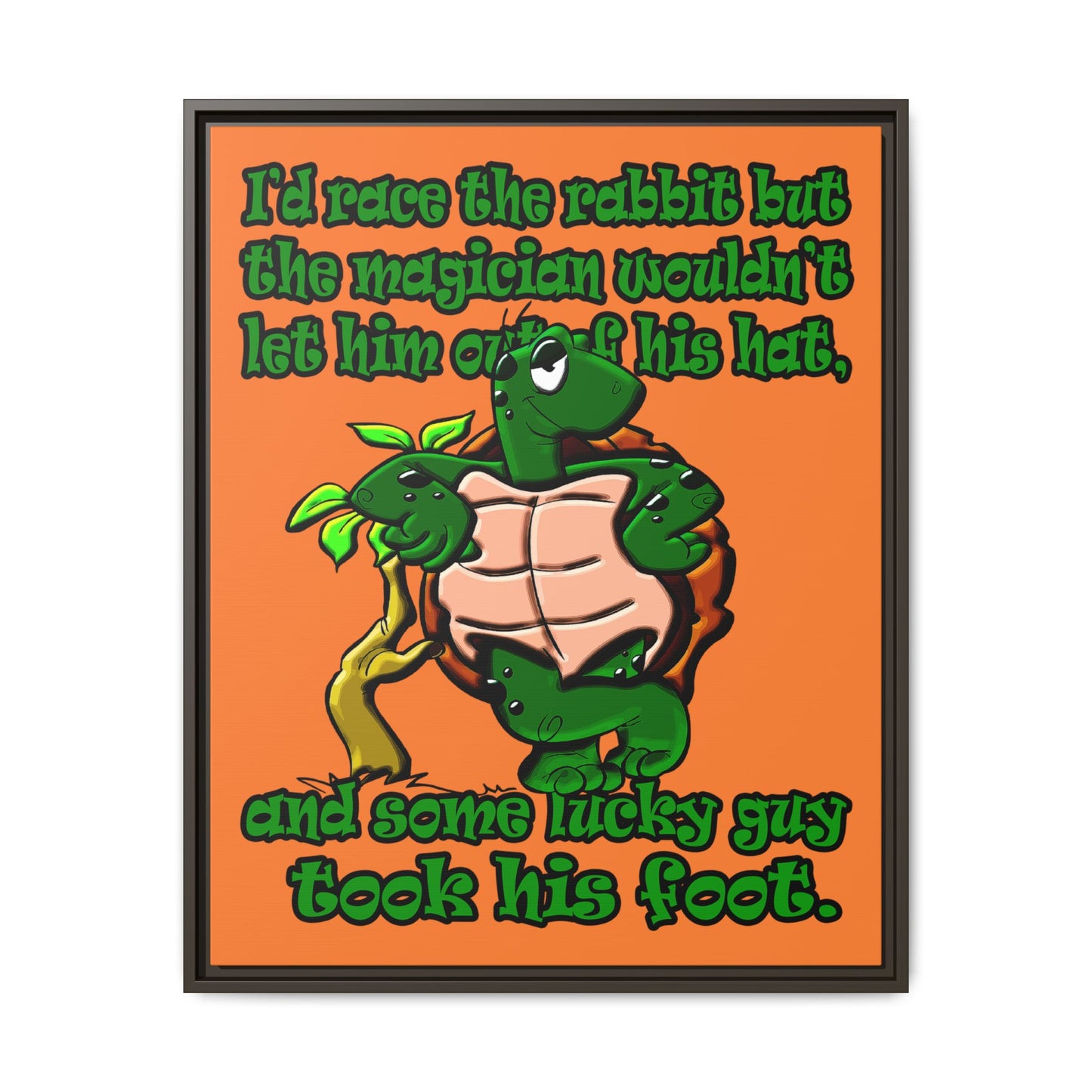 turtle race - framed canvas art (crusta)