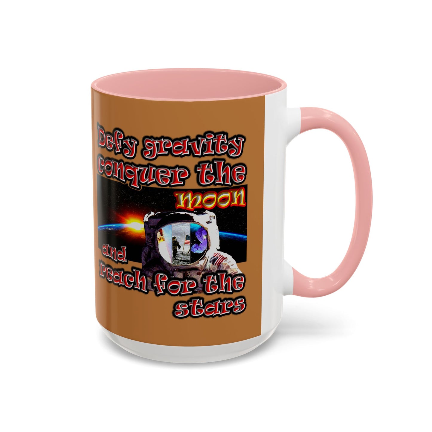 defy conquer reach - Accent Mug (light brown)