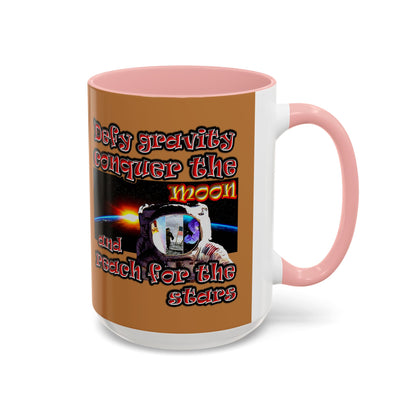 defy conquer reach - Accent Mug (light brown)