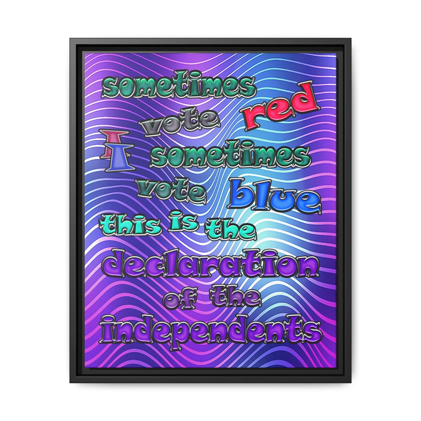 declaration of the independents - framed canvas art (purple wave)