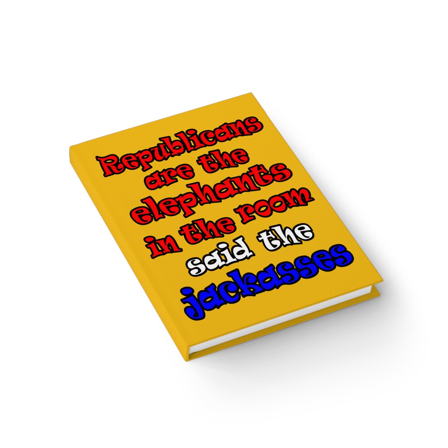donkeys and elephants - journal-lined (yellow)