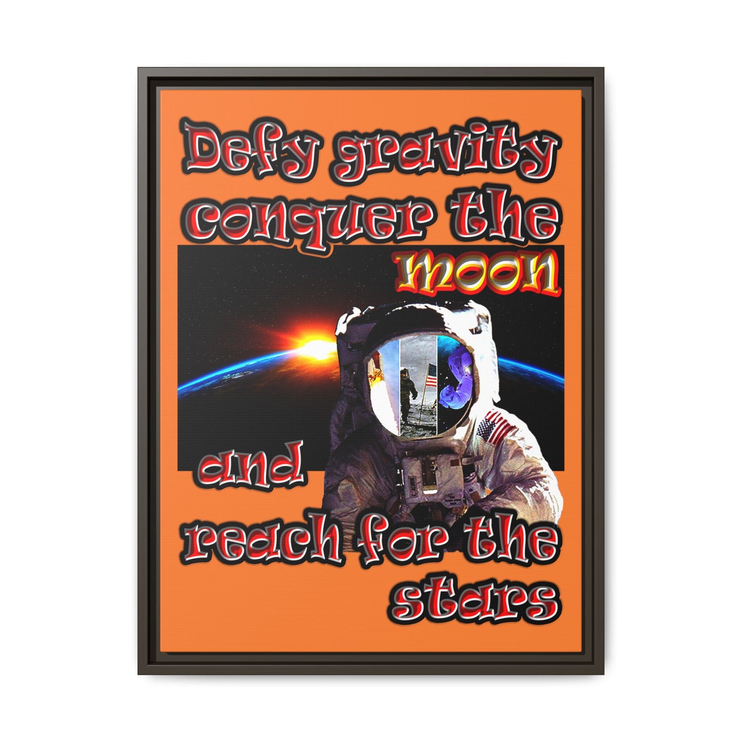 defy conquer reach - framed canvas art (crusta)