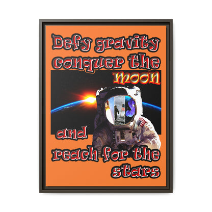 defy conquer reach - framed canvas art (crusta)