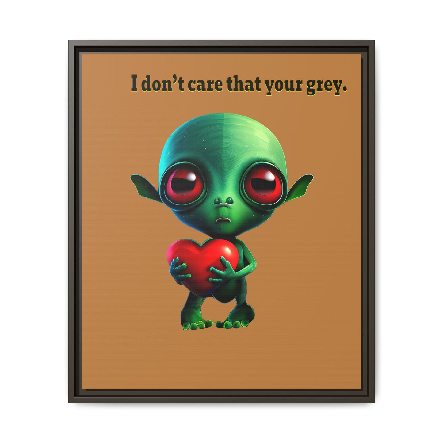 I don't care that your grey - framed canvas art (light brown)
