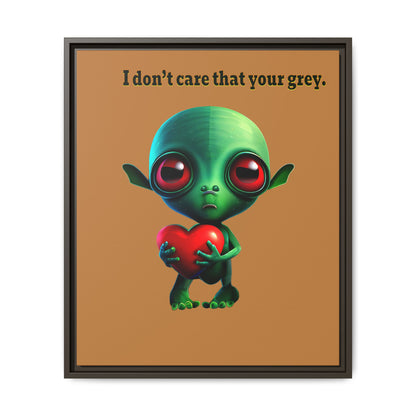 I don't care that your grey - framed canvas art (light brown)