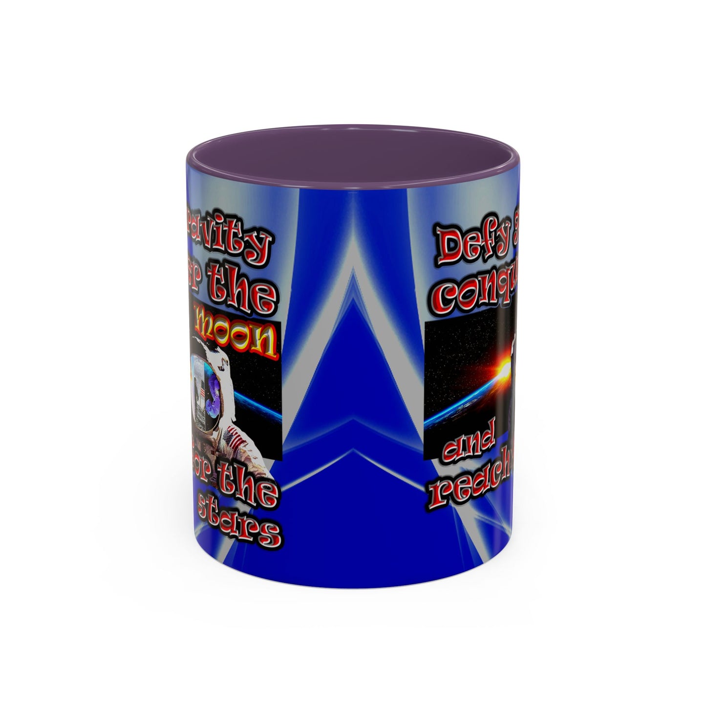defy conquer reach - Accent Mug (blue-white wave)