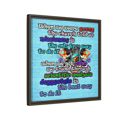 doggystyle - framed canvas art (faded blue)
