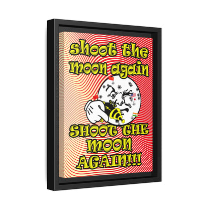 shoot the moon again - framed canvas art (yellow-orange wave)