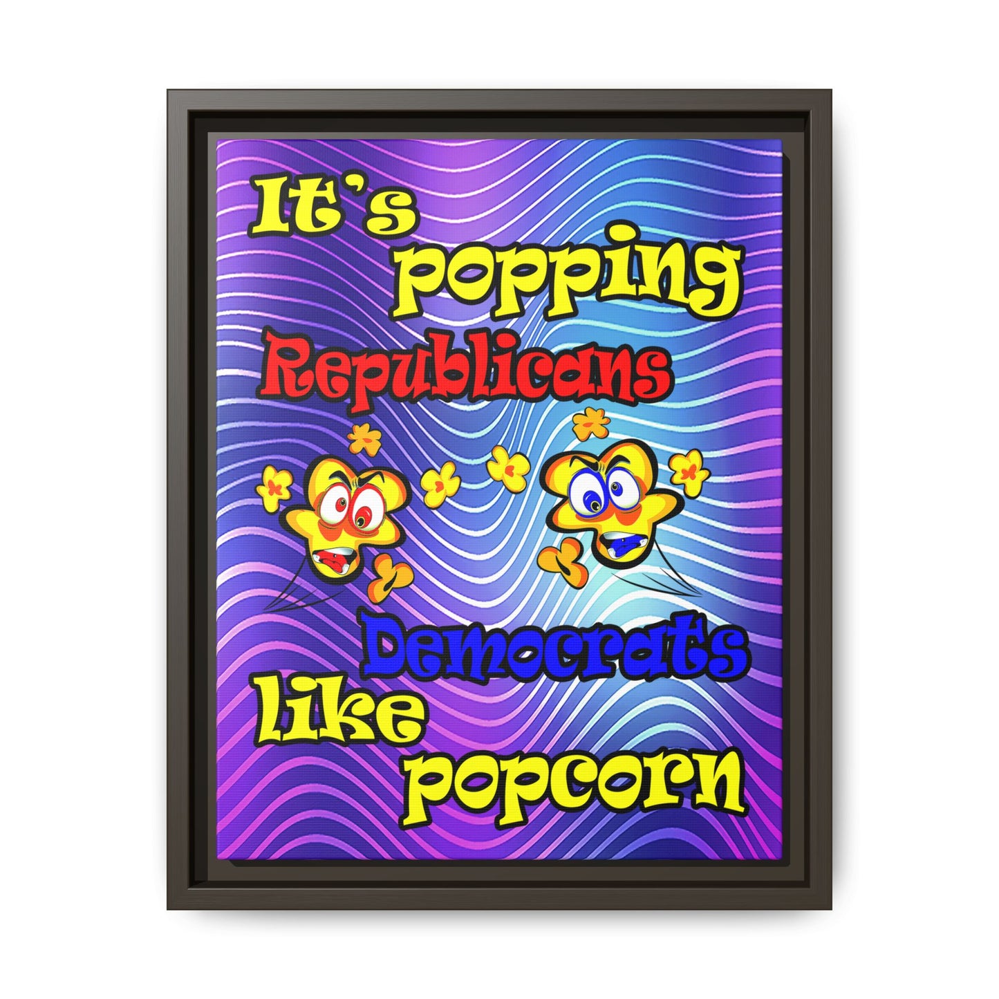 popping like popcorn - framed canvas art (purple wave)
