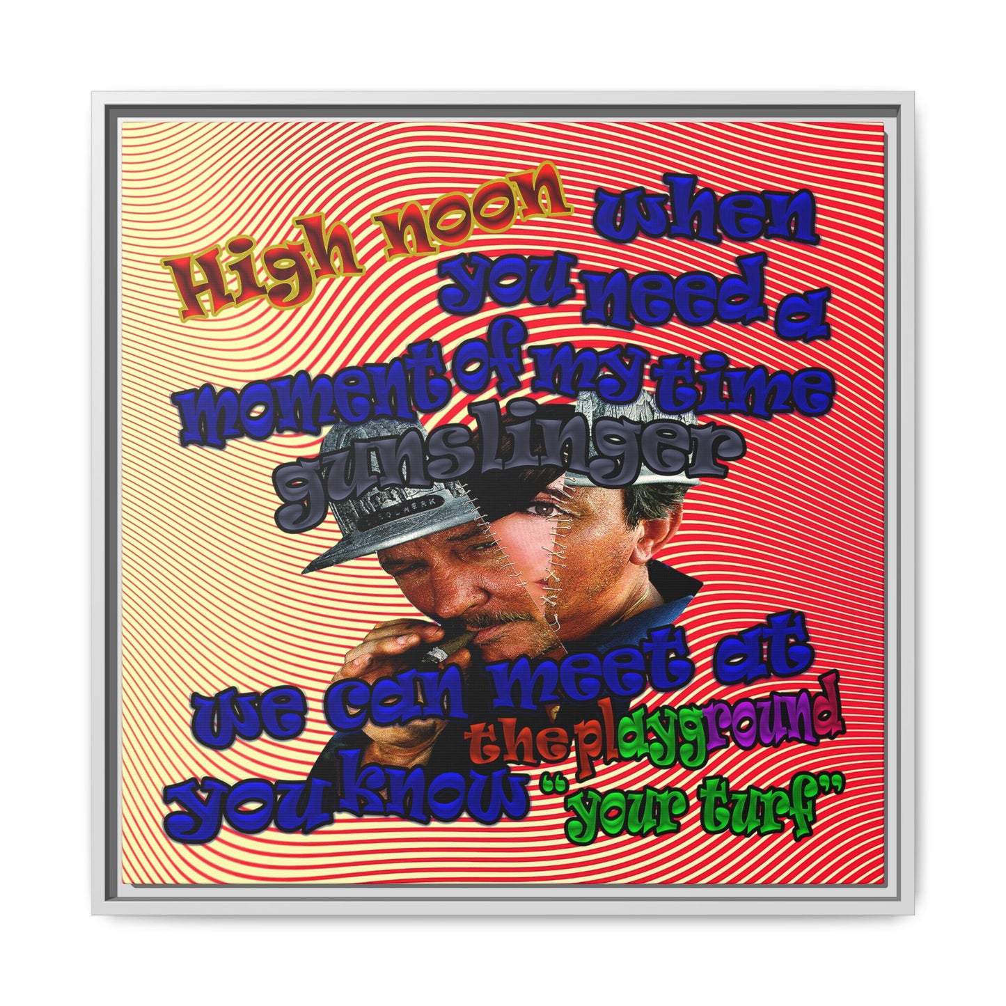 high noon - framed canvas art (yellow-orange wave)