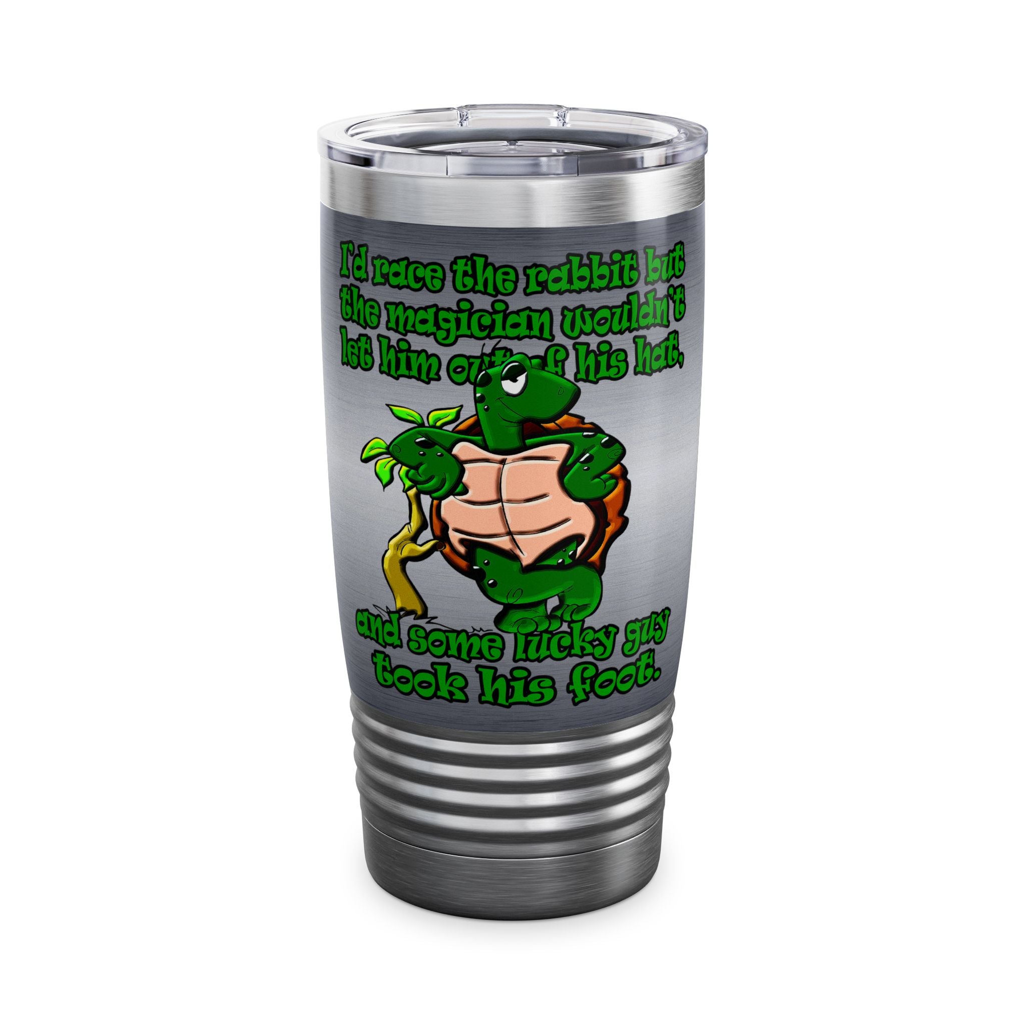 turtle race - Ringneck Tumbler, 20oz (brushed nickel)