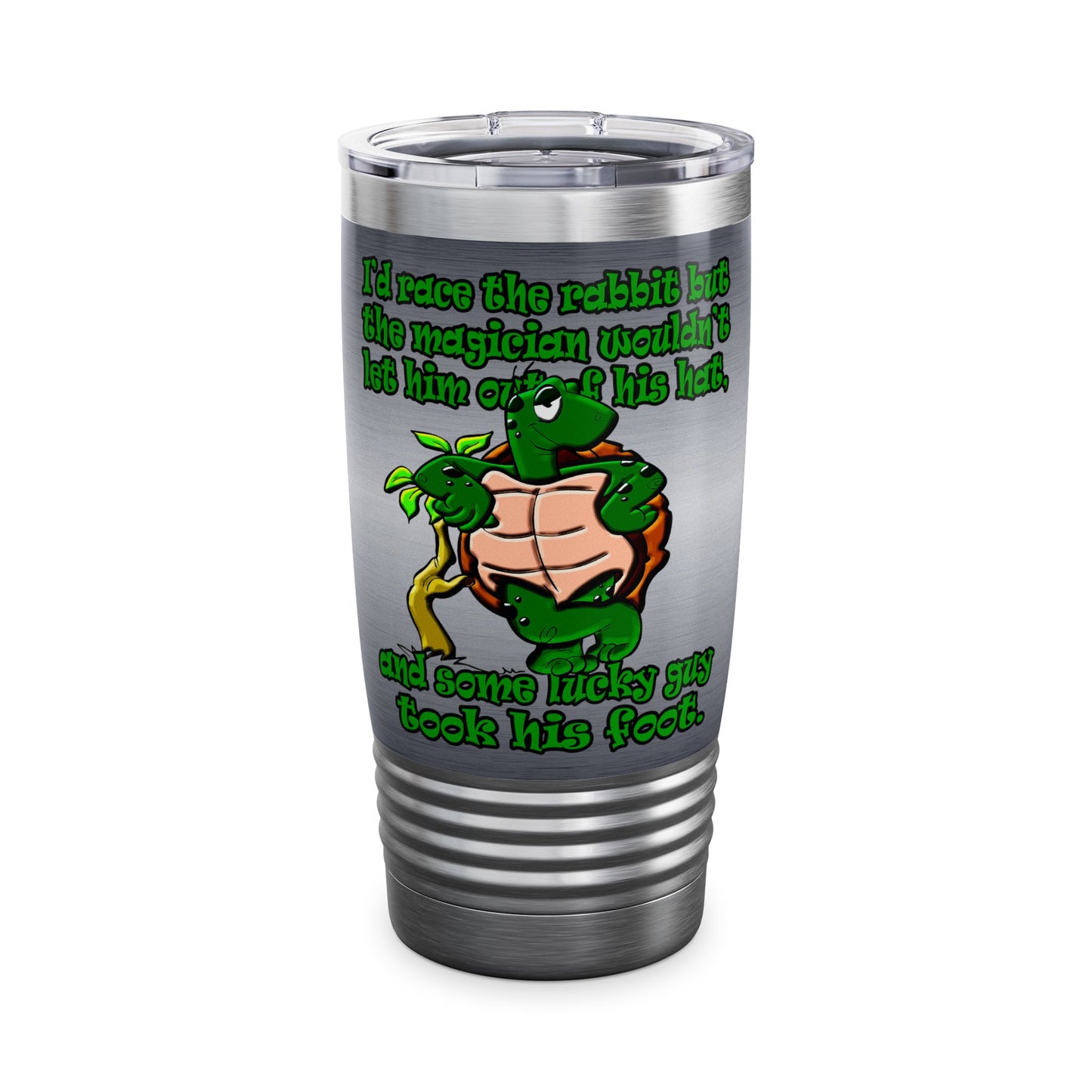 turtle race - Ringneck Tumbler, 20oz (brushed nickel)