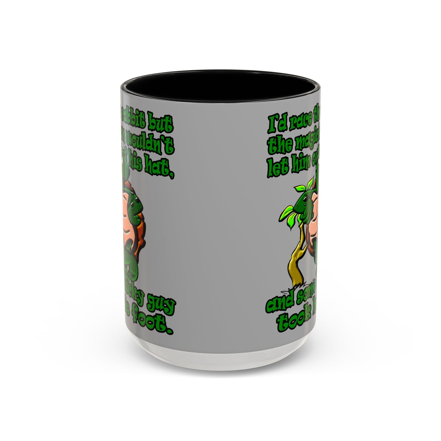 turtle race - Accent Mug (light grey)