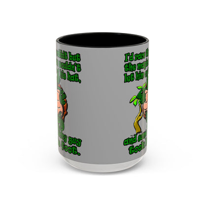 turtle race - Accent Mug (light grey)